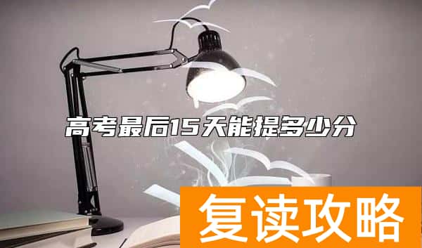 高考最后15天能提多少分